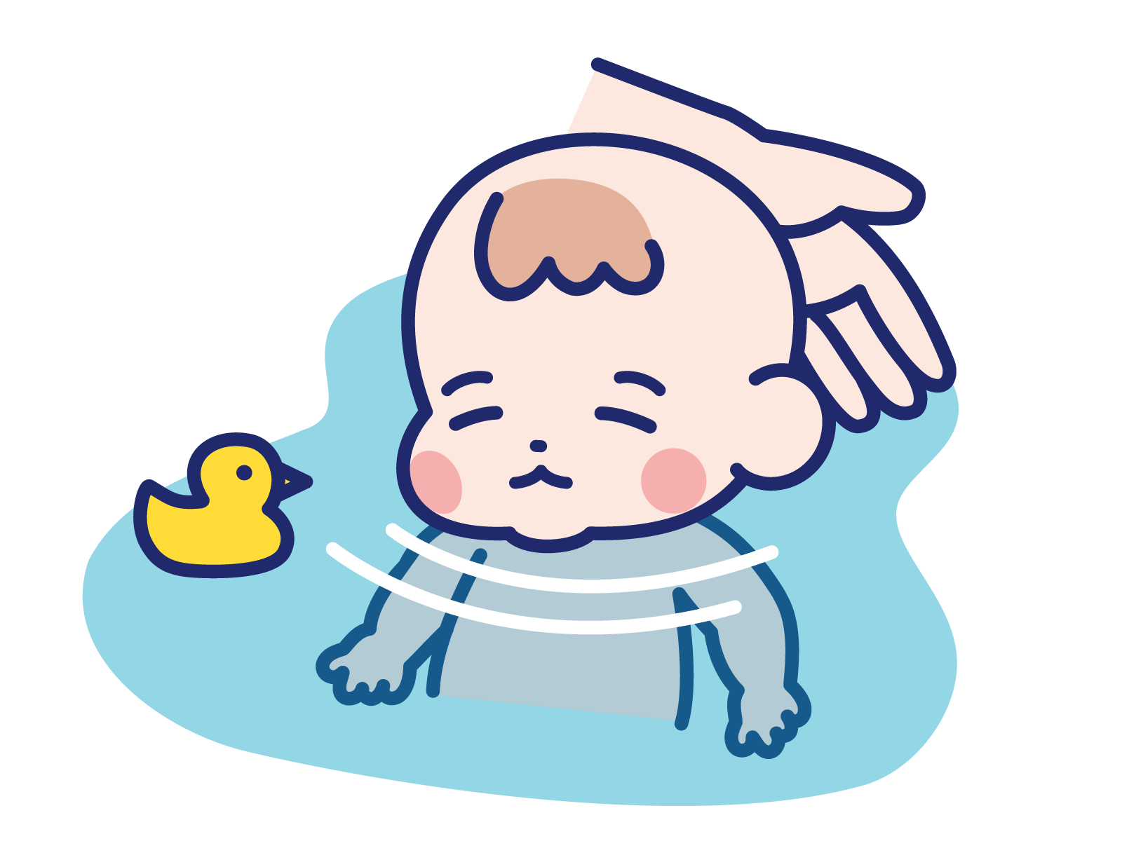 沐浴中の赤ちゃん